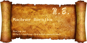 Machner Borsika névjegykártya